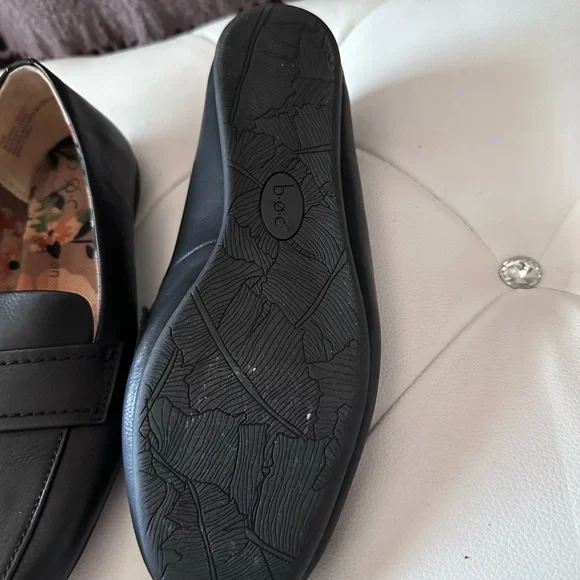 b.o.c. Womens Black/blue Leather Slip-On Loafers - Picture 1 of 5